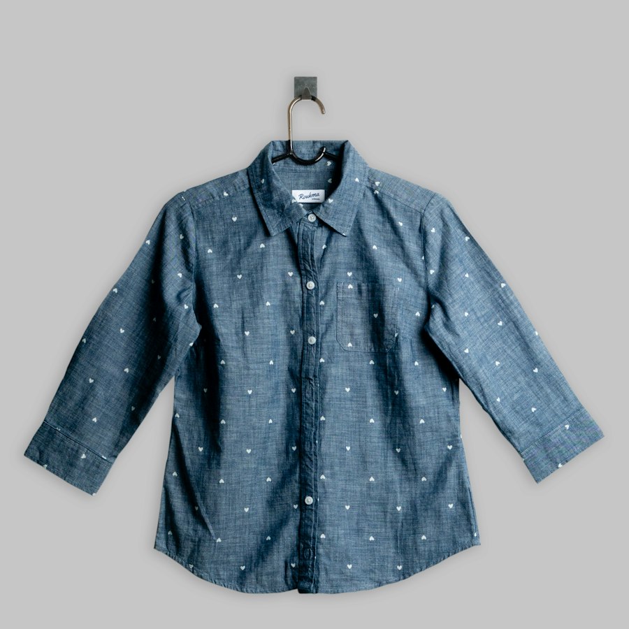 Puantiyeli denim gömlek