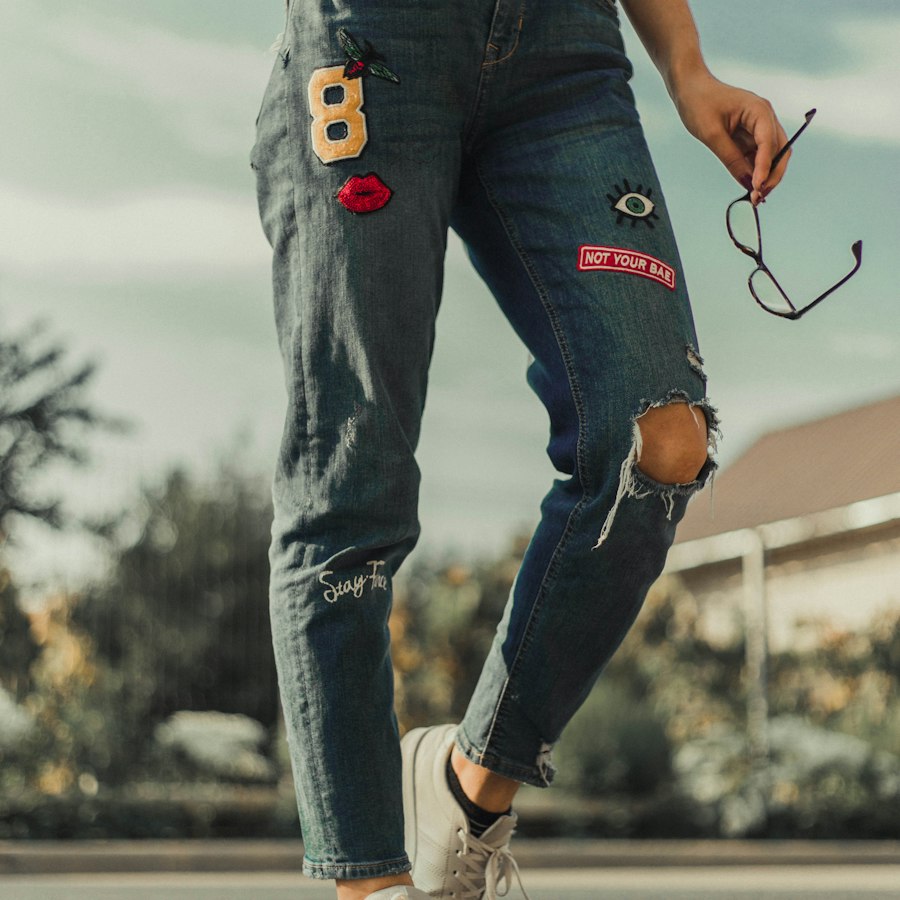 Yamalı boyfriend jean